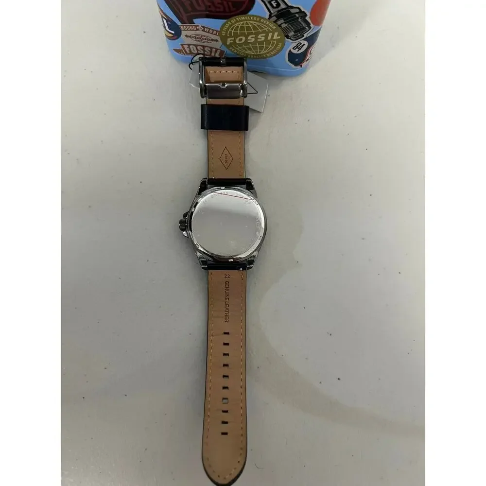 Fossil BQ2293 Chronograph Black Leather Strap Men's Wrist Watch